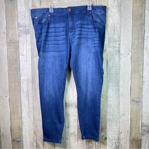 Truth + Theory Womens 22W Cropped Skinny Blue Denim Stretch Jeans w/5 Po…